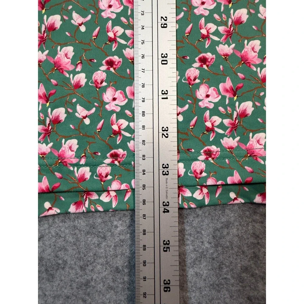 774 Signature Mens 2XL‎ Green Pink Floral Cherry Blossom Golf Performance Polo
